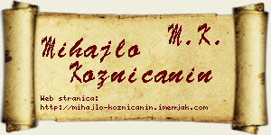 Mihajlo Kozničanin vizit kartica